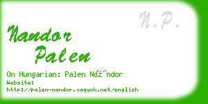 nandor palen business card